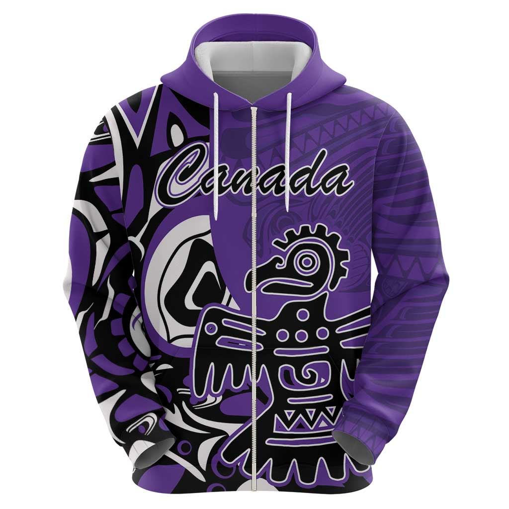 Personalized Canada Haida Eagle Hoodie Purple Style LT18