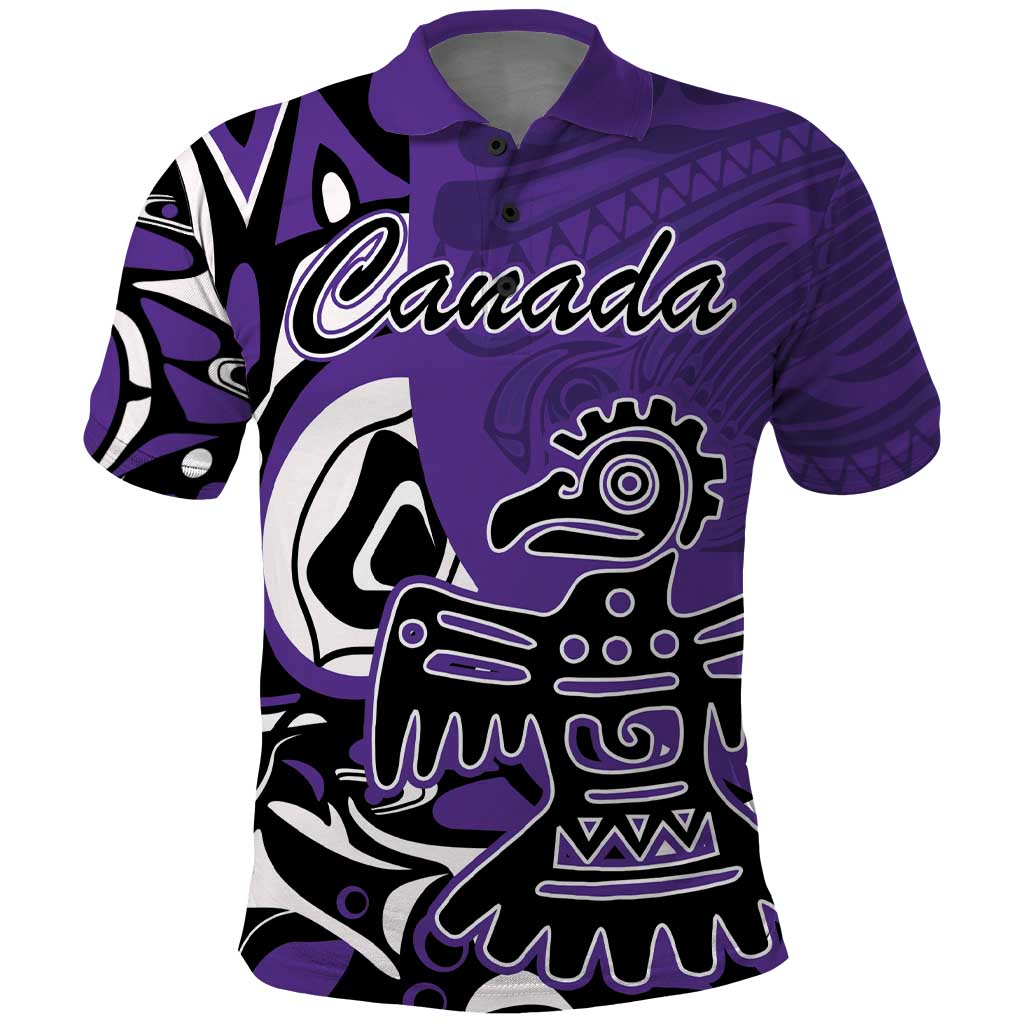 Personalized Canada Haida Eagle Polo Shirt Purple Style LT18