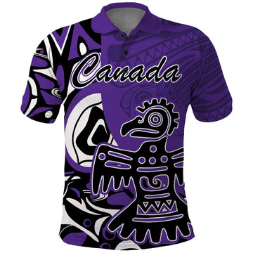 Personalized Canada Haida Eagle Polo Shirt Purple Style LT18