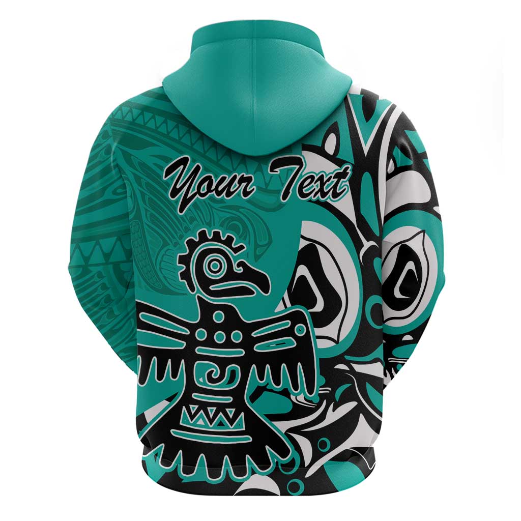 Personalized Canada Haida Eagle Hoodie Turquoise Style LT18