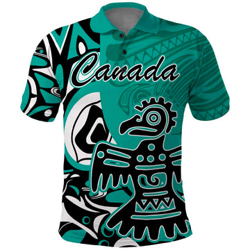 Personalized Canada Haida Eagle Polo Shirt Turquoise Style LT18
