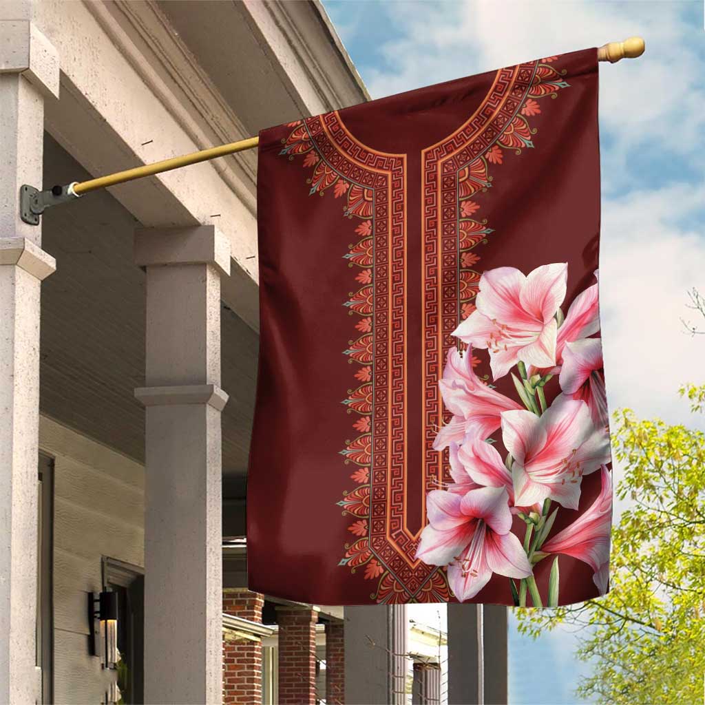 Africa Dashiki Garden Flag With Belladonna Lily LT18
