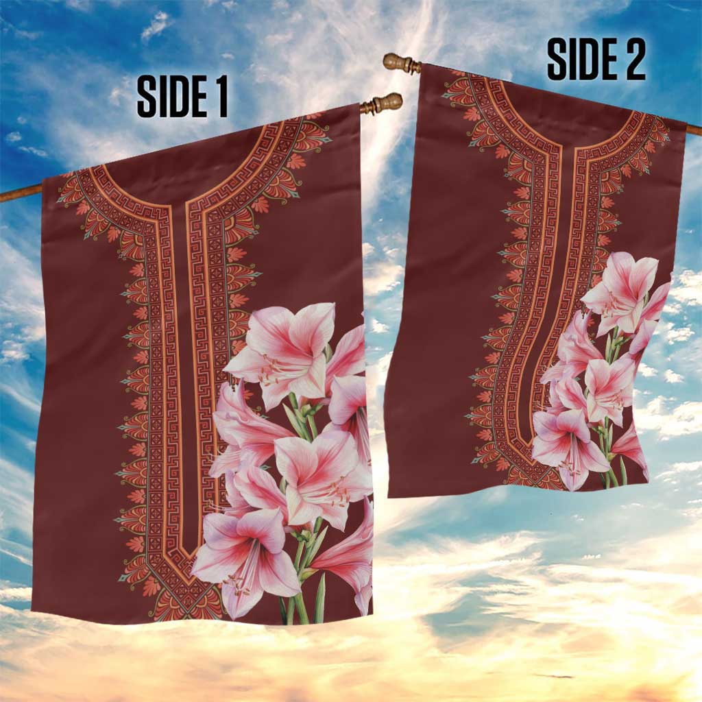 Africa Dashiki Garden Flag With Belladonna Lily LT18