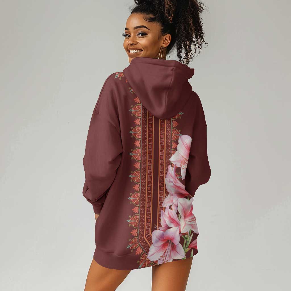 Africa Dashiki Hoodie Dress With Belladonna Lily LT18