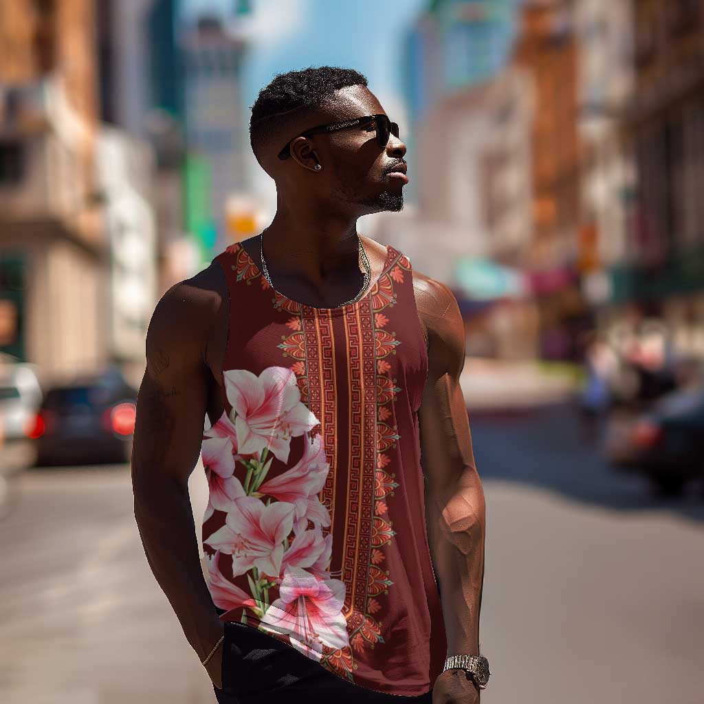 Africa Dashiki Men Tank Top With Belladonna Lily LT18