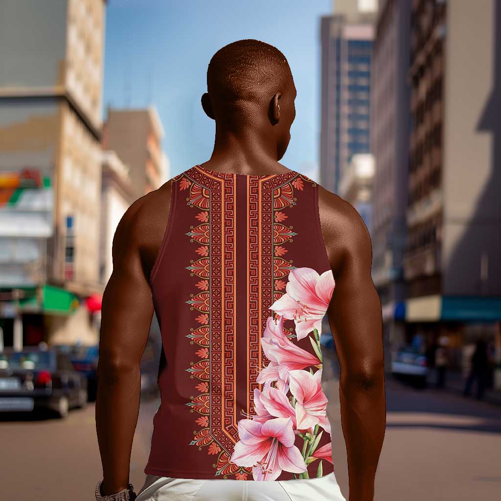 Africa Dashiki Men Tank Top With Belladonna Lily LT18