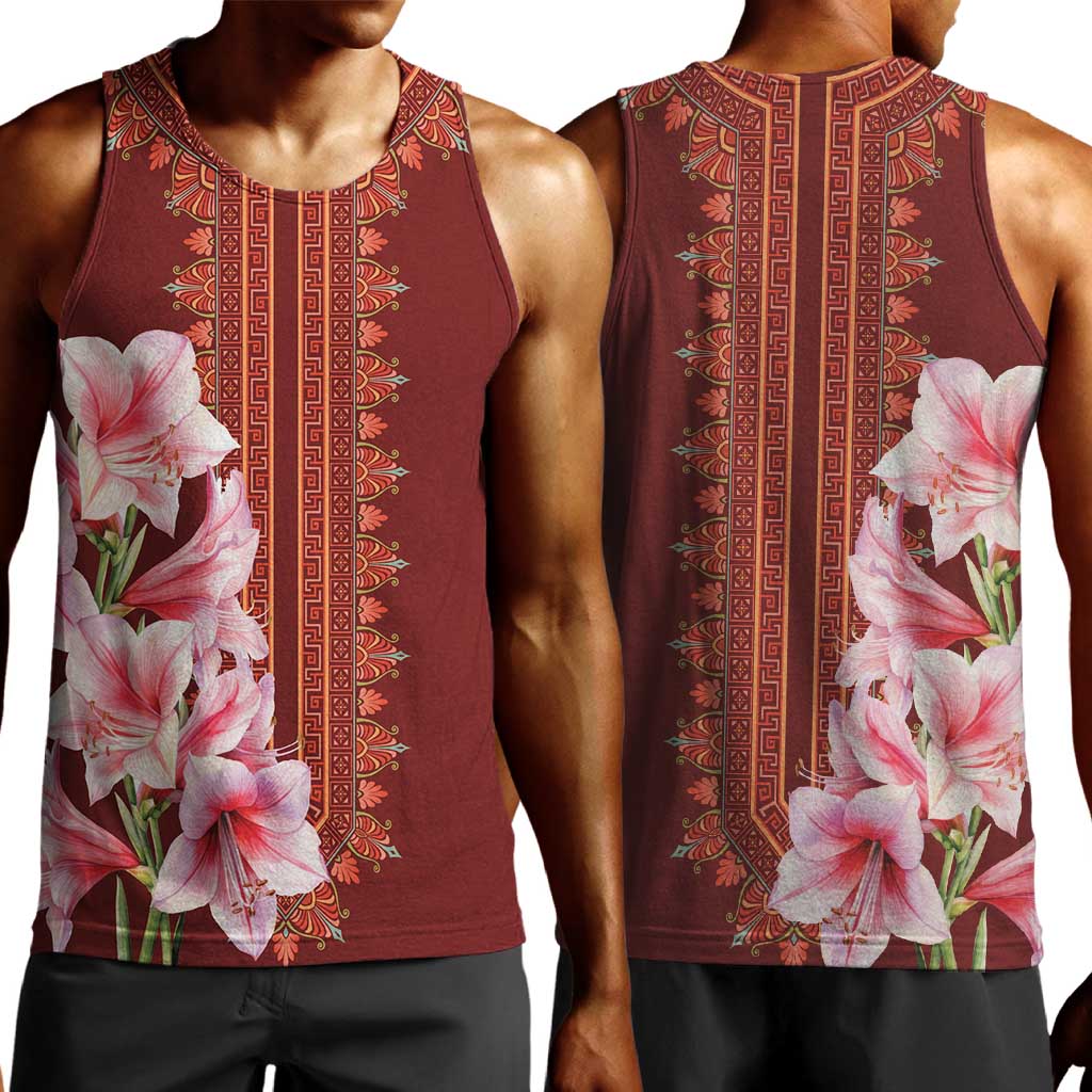 Africa Dashiki Men Tank Top With Belladonna Lily LT18