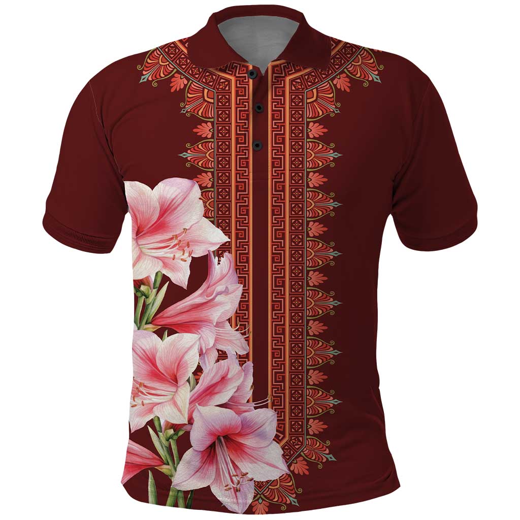 Africa Dashiki Polo Shirt With Belladonna Lily LT18