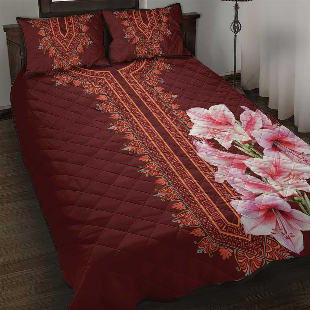 Africa Dashiki Quilt Bed Set With Belladonna Lily LT18