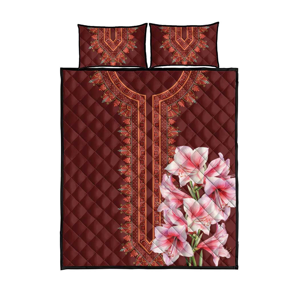 Africa Dashiki Quilt Bed Set With Belladonna Lily LT18
