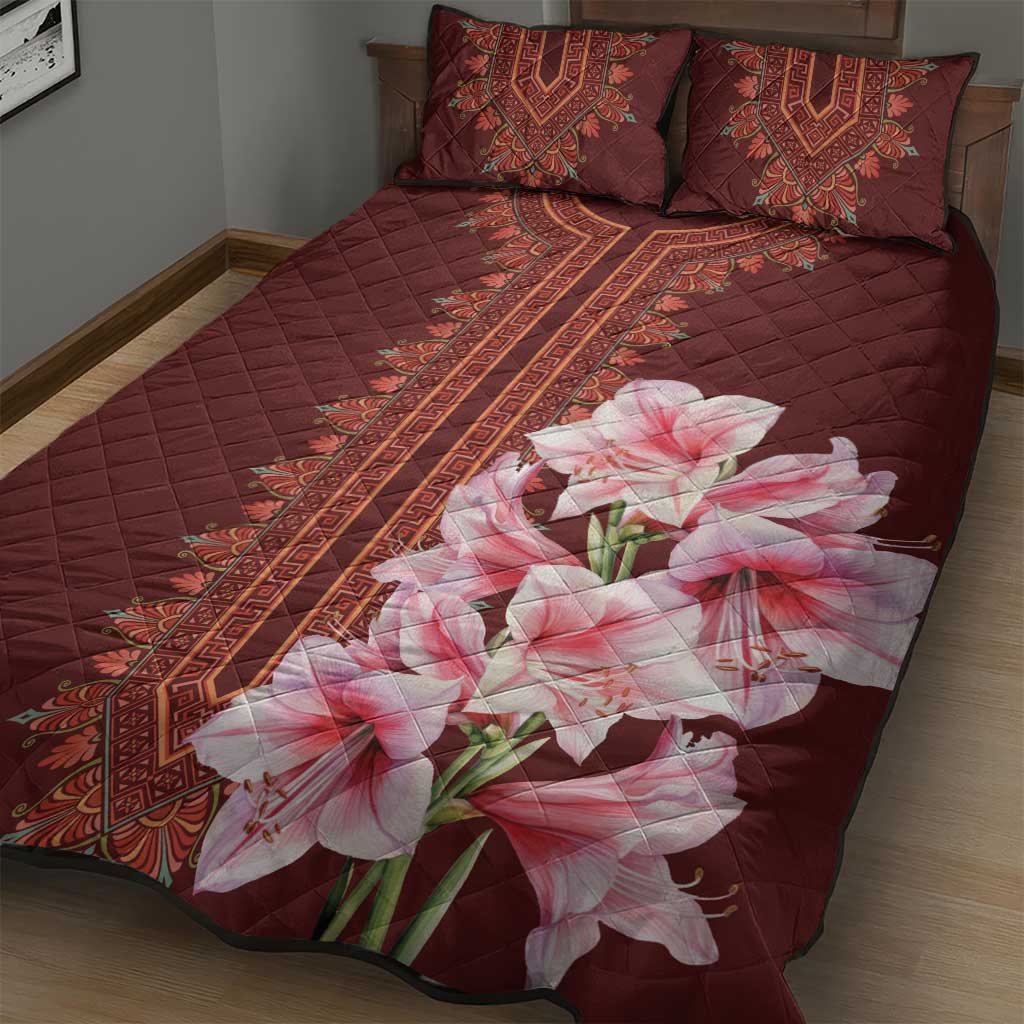 Africa Dashiki Quilt Bed Set With Belladonna Lily LT18