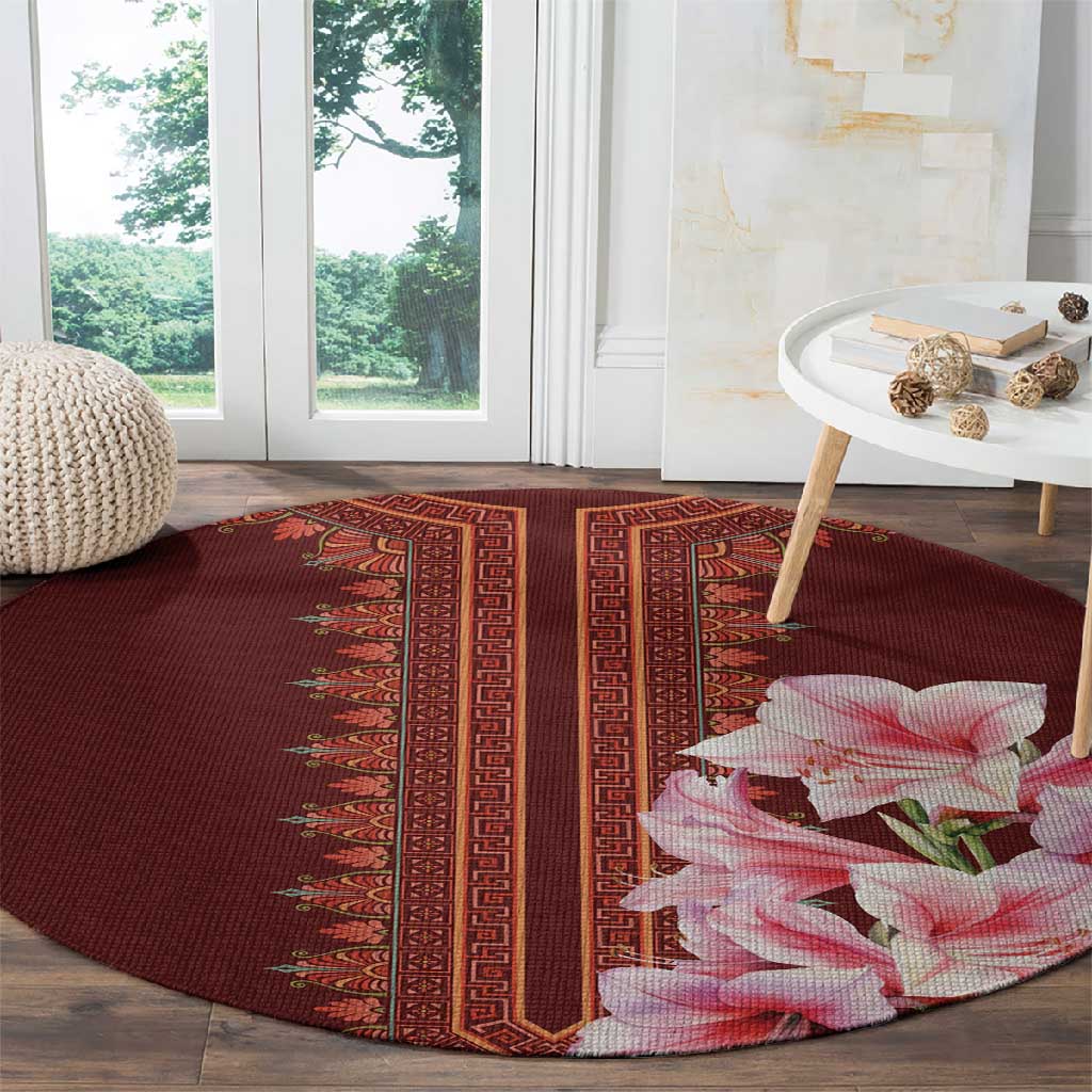 Africa Dashiki Round Carpet With Belladonna Lily LT18