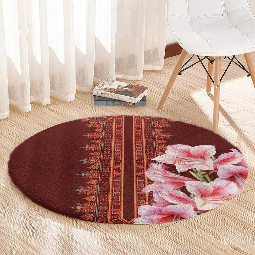 Africa Dashiki Round Carpet With Belladonna Lily LT18