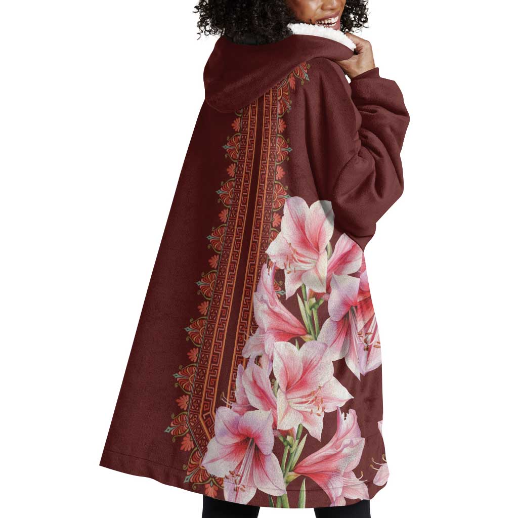 Africa Dashiki Wearable Blanket Hoodie With Belladonna Lily LT18