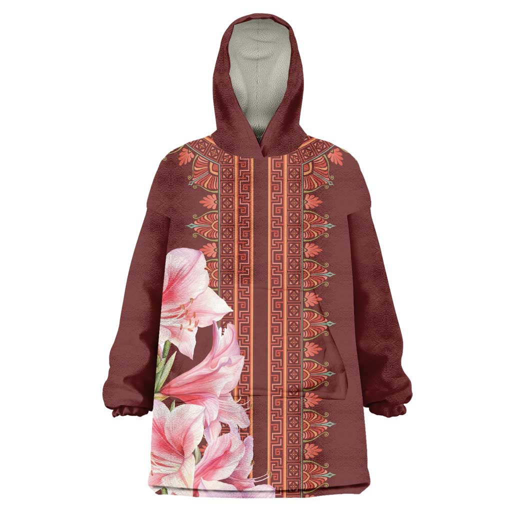 Africa Dashiki Wearable Blanket Hoodie With Belladonna Lily LT18