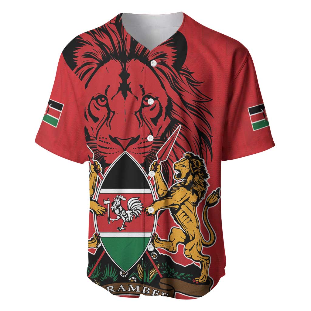Kenya Baseball Jersey Coat Of Arms With Kente Patterns LT18