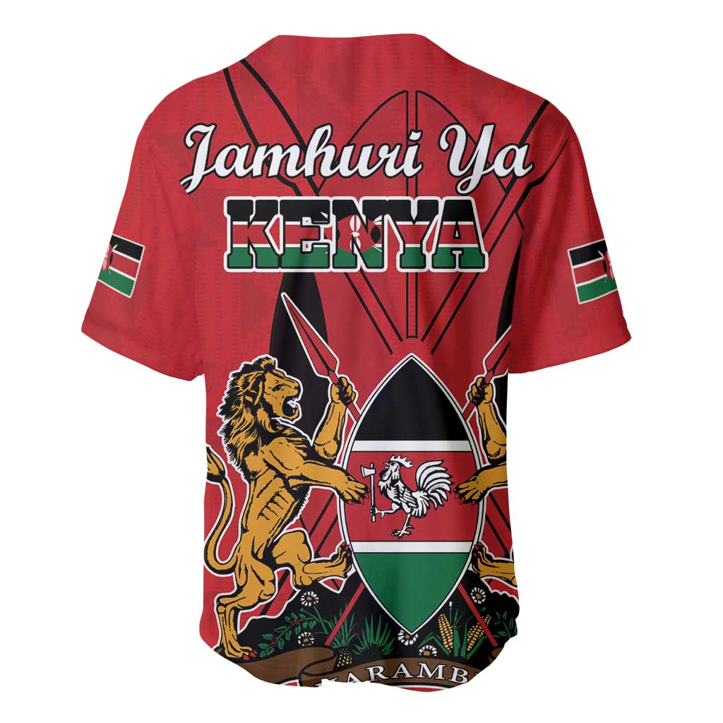 Kenya Baseball Jersey Coat Of Arms With Kente Patterns LT18