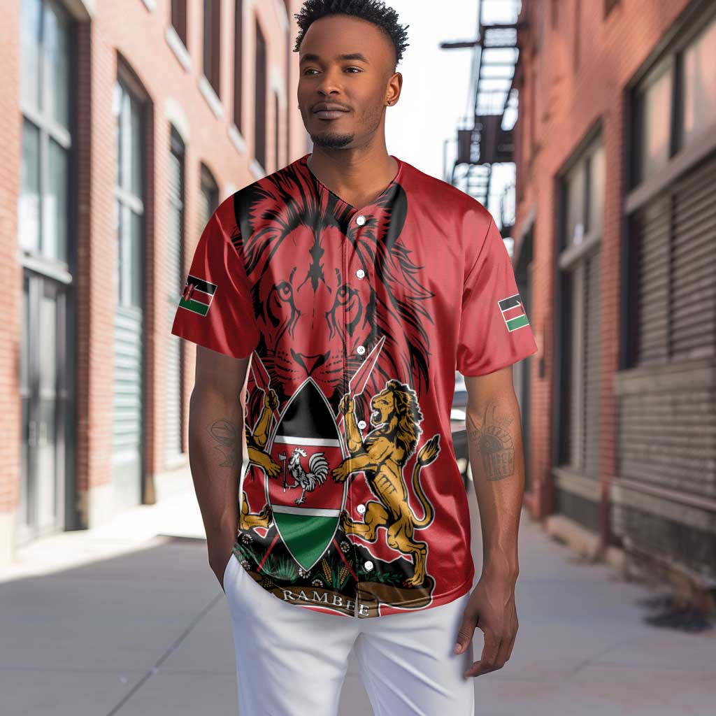 Kenya Baseball Jersey Coat Of Arms With Kente Patterns LT18
