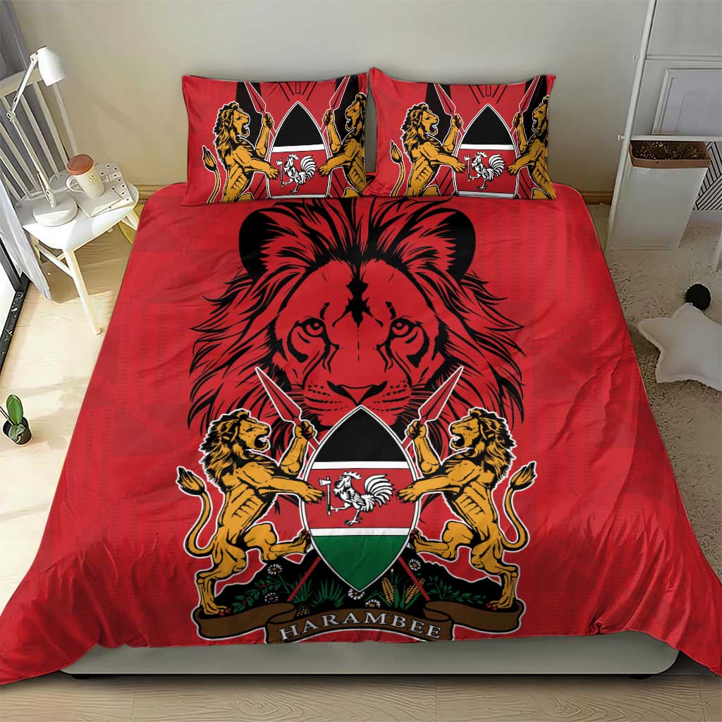 Kenya Bedding Set Coat Of Arms With Kente Patterns LT18