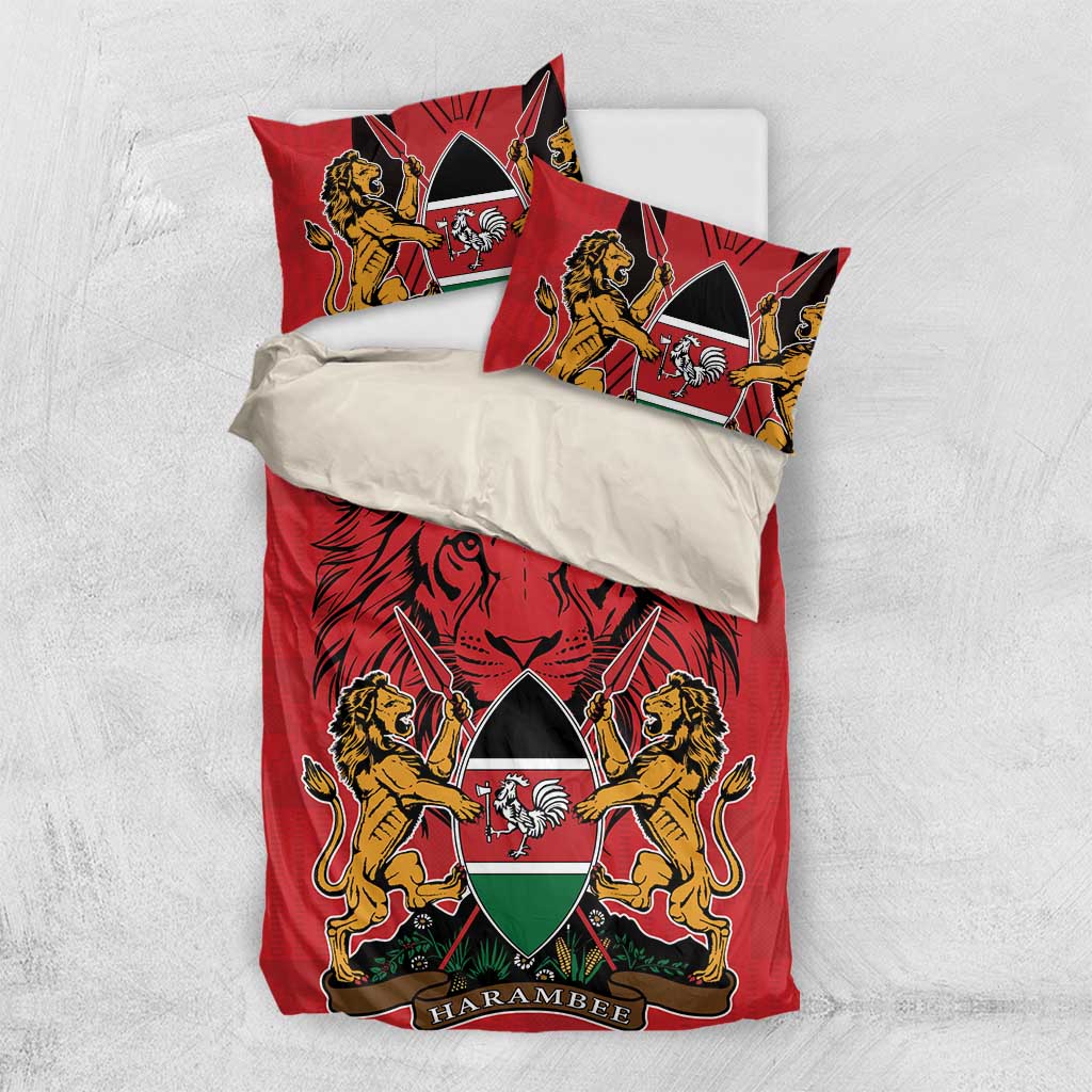 Kenya Bedding Set Coat Of Arms With Kente Patterns LT18
