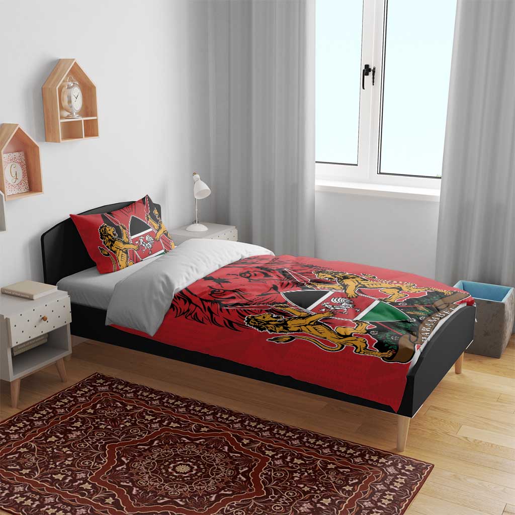 Kenya Bedding Set Coat Of Arms With Kente Patterns LT18