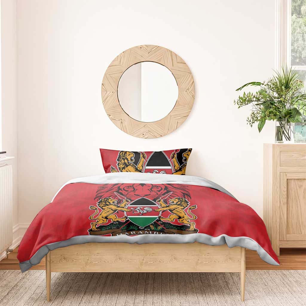 Kenya Bedding Set Coat Of Arms With Kente Patterns LT18