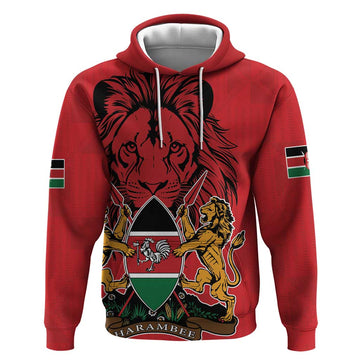 Kenya Hoodie Coat Of Arms With Kente Patterns LT18