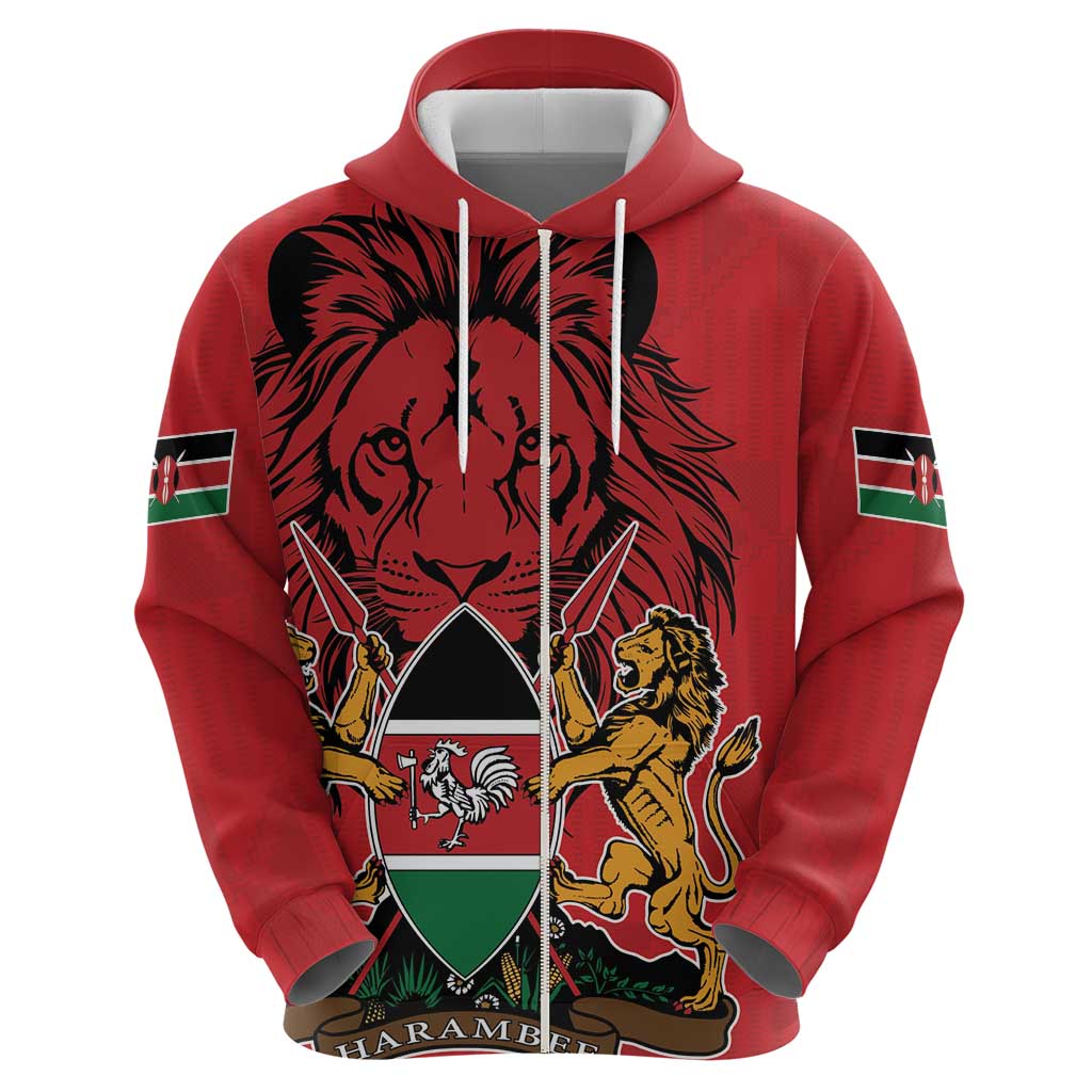 Kenya Hoodie Coat Of Arms With Kente Patterns LT18
