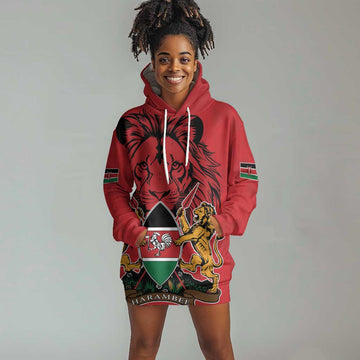 Kenya Hoodie Dress Coat Of Arms With Kente Patterns LT18