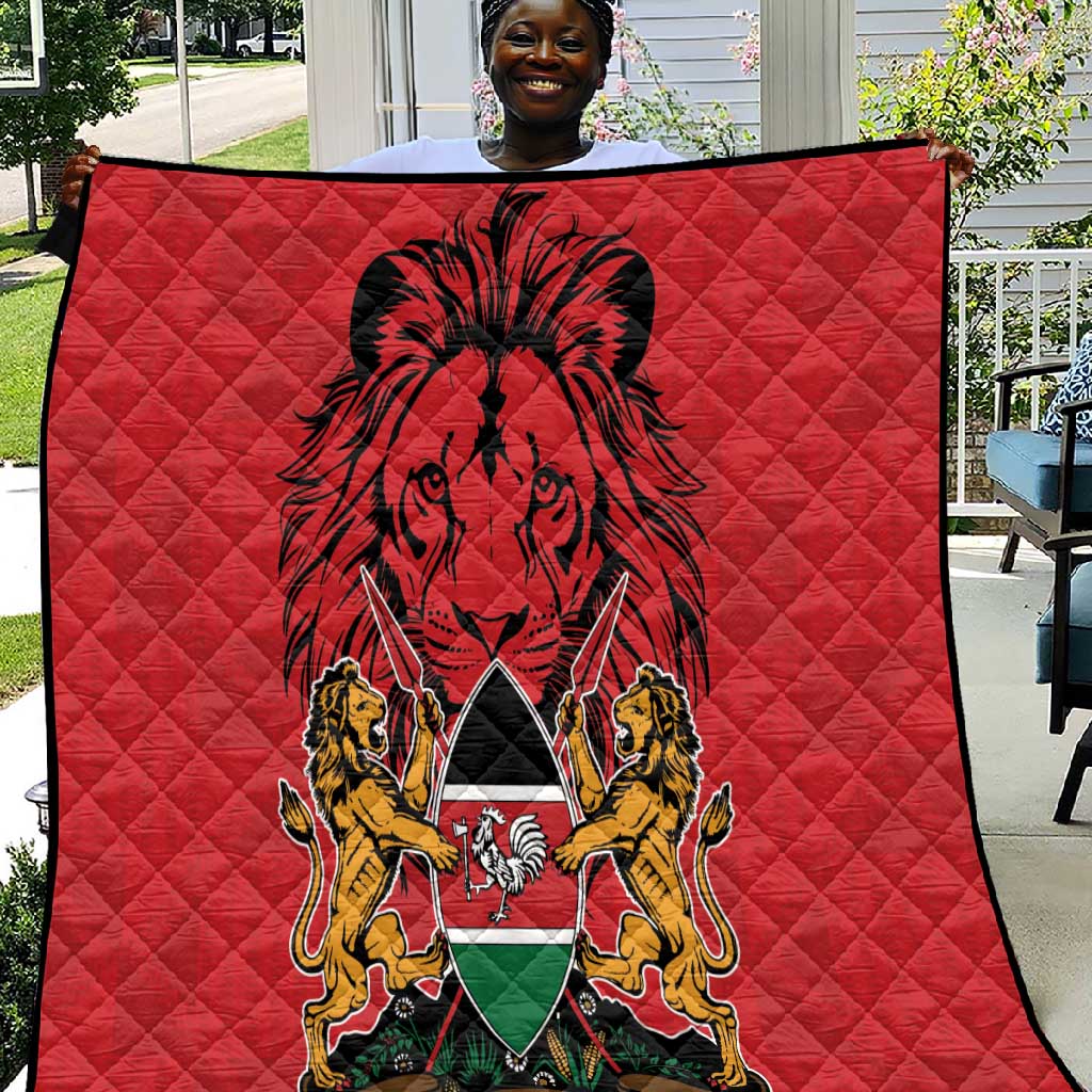 Kenya Quilt Coat Of Arms With Kente Patterns LT18