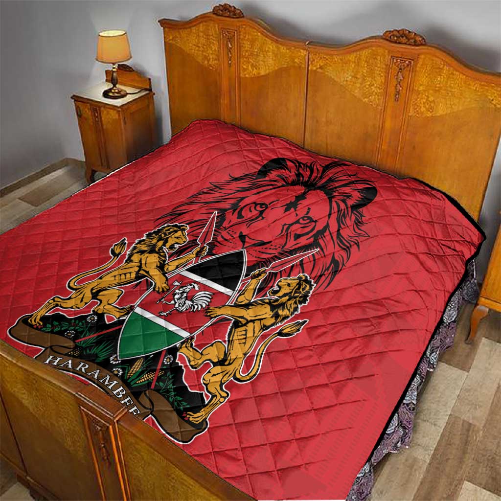 Kenya Quilt Coat Of Arms With Kente Patterns LT18