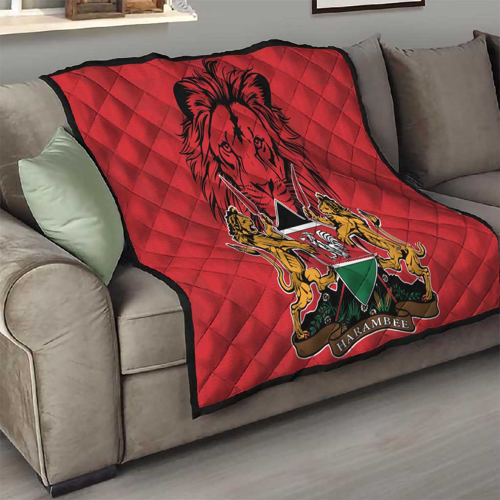 Kenya Quilt Coat Of Arms With Kente Patterns LT18