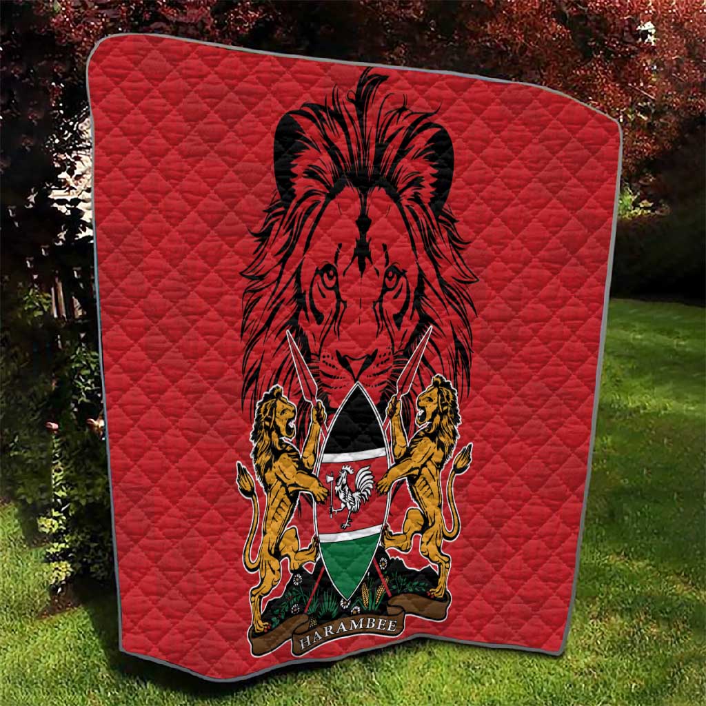 Kenya Quilt Coat Of Arms With Kente Patterns LT18