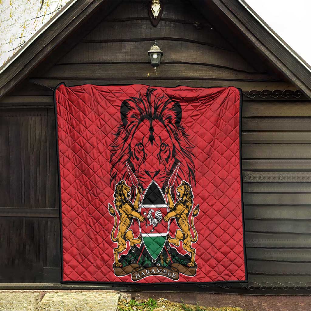 Kenya Quilt Coat Of Arms With Kente Patterns LT18