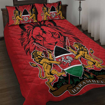 Kenya Quilt Bed Set Coat Of Arms With Kente Patterns LT18