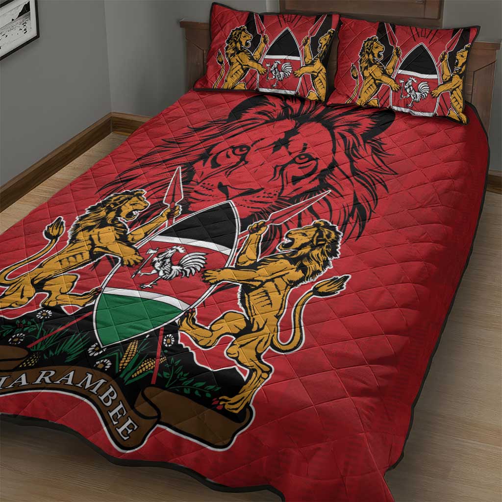 Kenya Quilt Bed Set Coat Of Arms With Kente Patterns LT18