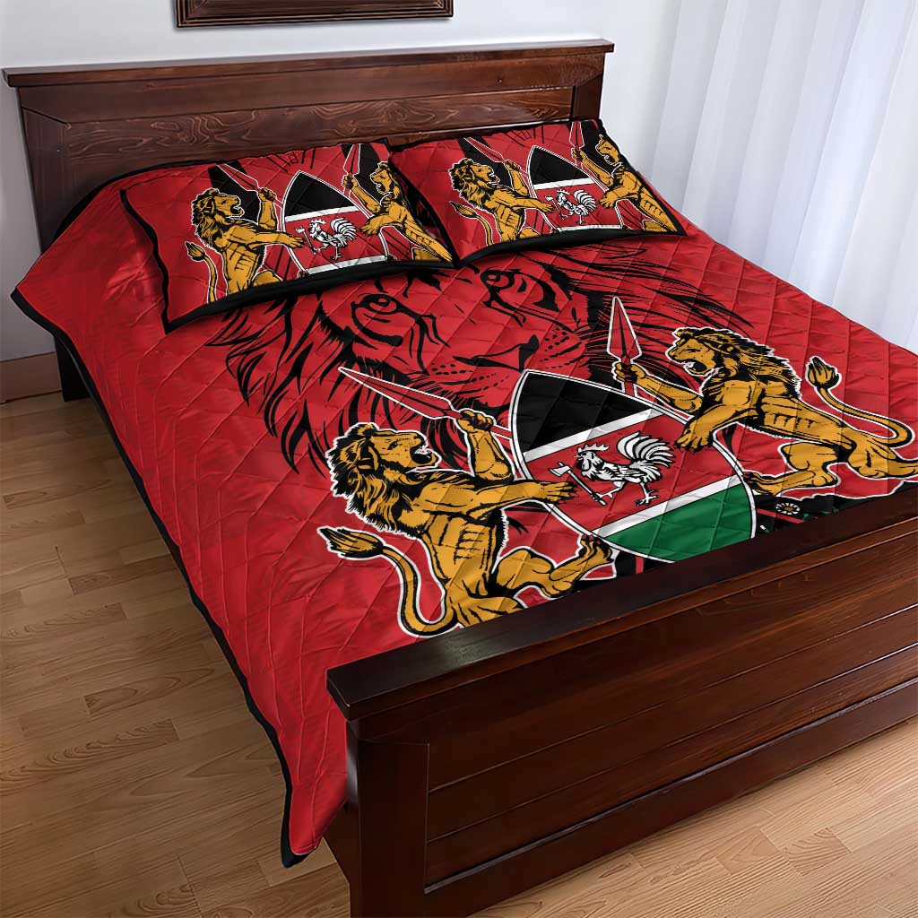 Kenya Quilt Bed Set Coat Of Arms With Kente Patterns LT18
