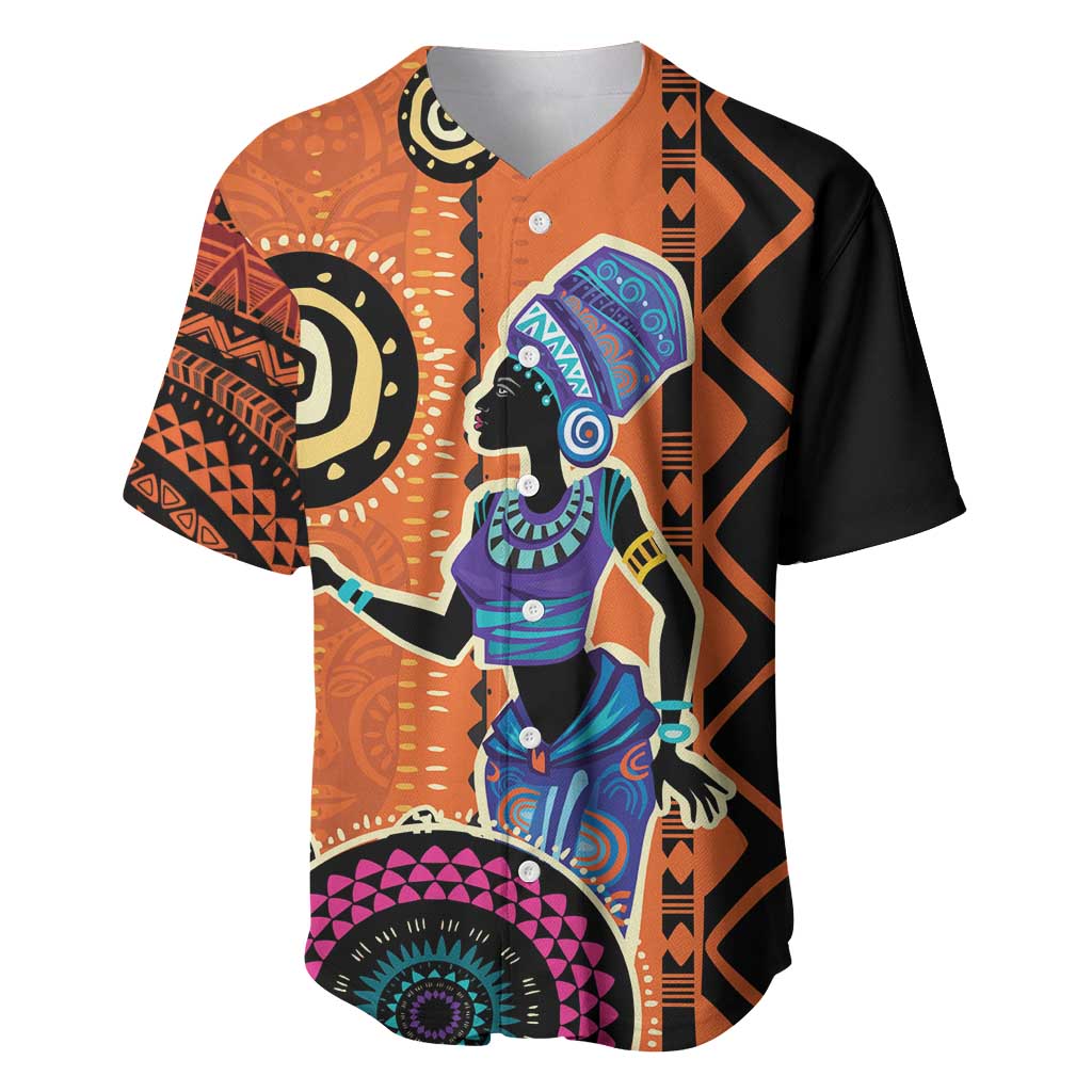 African Woman In Ethnic Dress Baseball Jersey Ethnic Geometric Patterns LT18