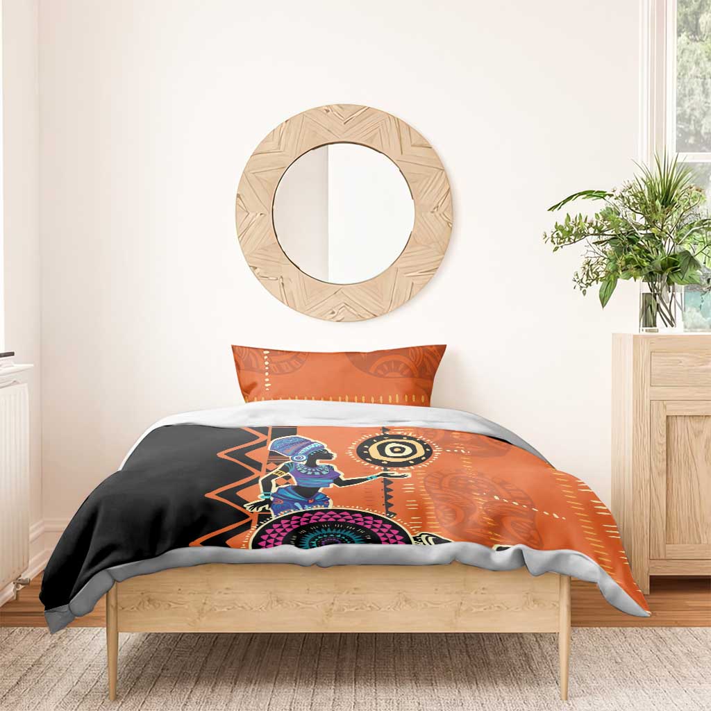 African Woman In Ethnic Dress Bedding Set Ethnic Geometric Patterns LT18