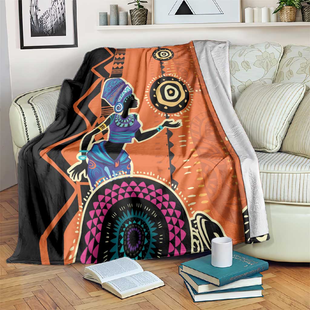 African Woman In Ethnic Dress Blanket Ethnic Geometric Patterns LT18