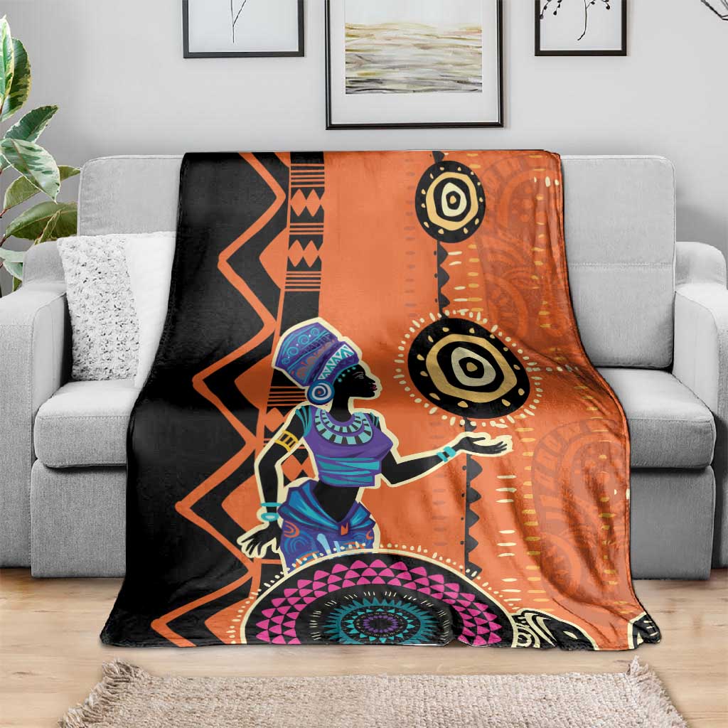 African Woman In Ethnic Dress Blanket Ethnic Geometric Patterns LT18