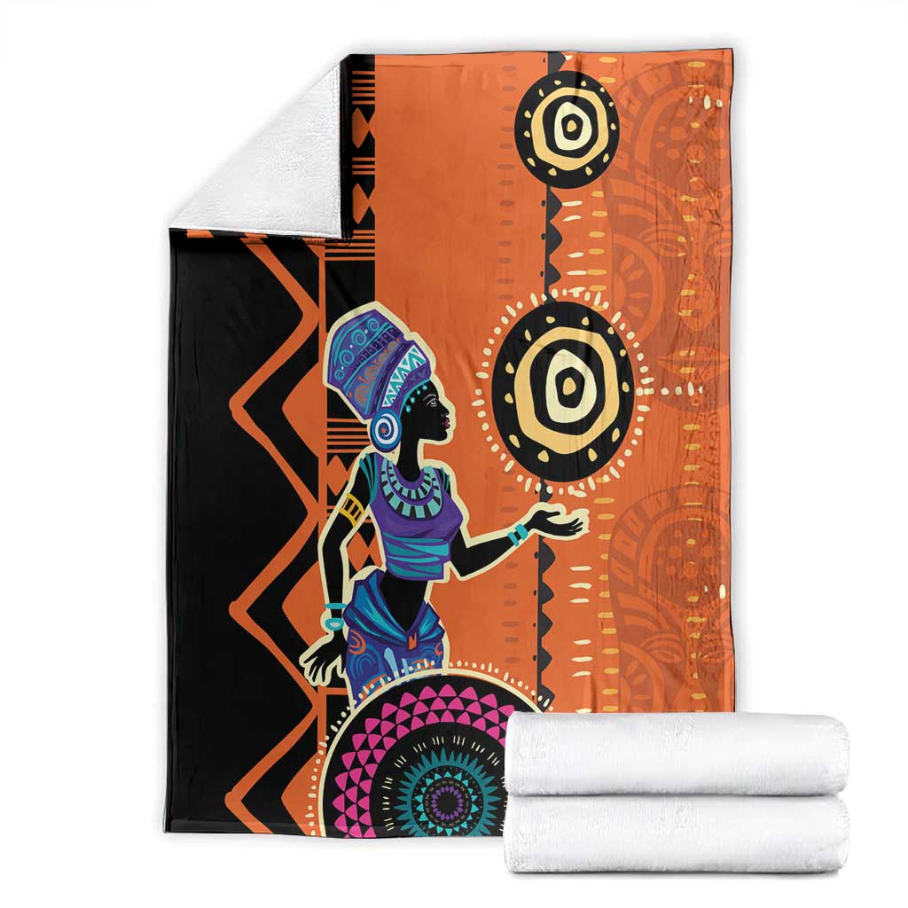 African Woman In Ethnic Dress Blanket Ethnic Geometric Patterns LT18
