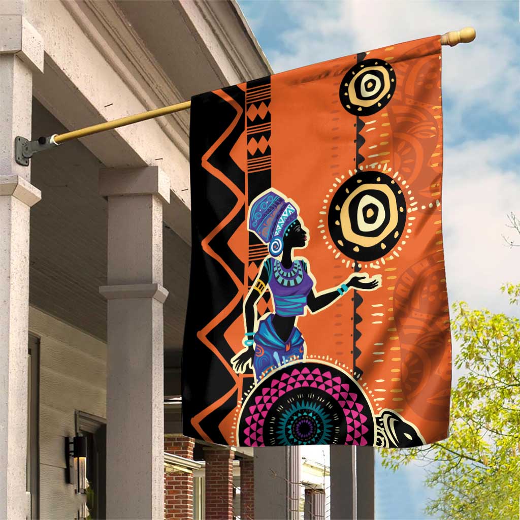 African Woman In Ethnic Dress Garden Flag Ethnic Geometric Patterns LT18