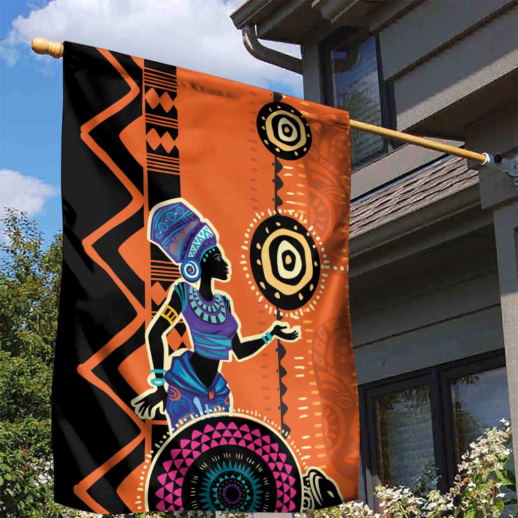 African Woman In Ethnic Dress Garden Flag Ethnic Geometric Patterns LT18