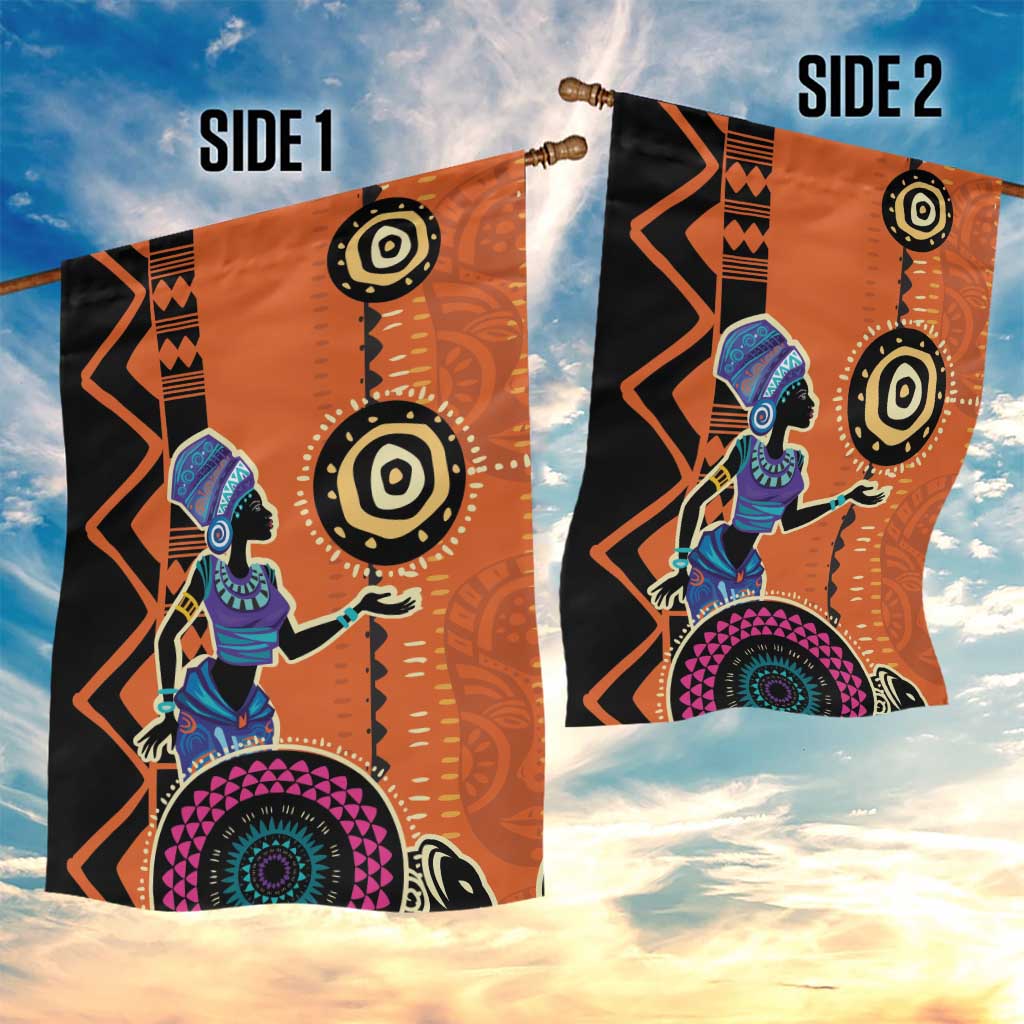African Woman In Ethnic Dress Garden Flag Ethnic Geometric Patterns LT18