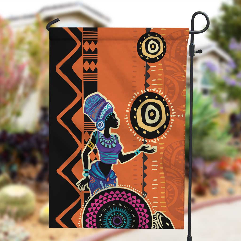 African Woman In Ethnic Dress Garden Flag Ethnic Geometric Patterns LT18