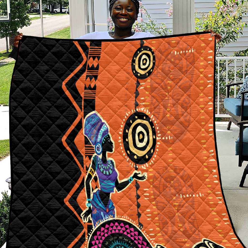African Woman In Ethnic Dress Quilt Ethnic Geometric Patterns LT18