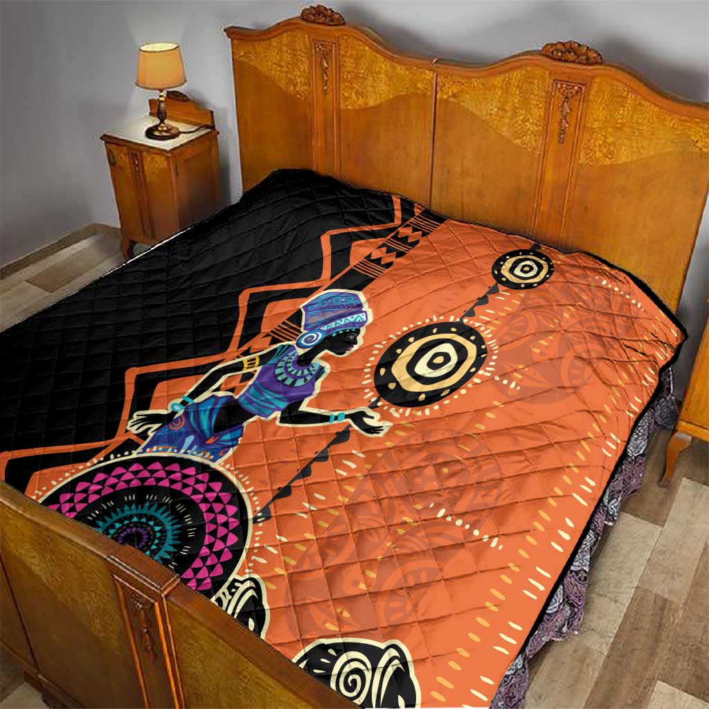African Woman In Ethnic Dress Quilt Ethnic Geometric Patterns LT18