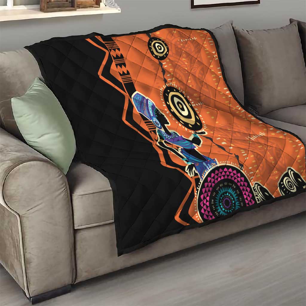 African Woman In Ethnic Dress Quilt Ethnic Geometric Patterns LT18