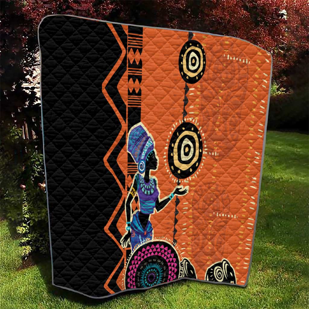 African Woman In Ethnic Dress Quilt Ethnic Geometric Patterns LT18